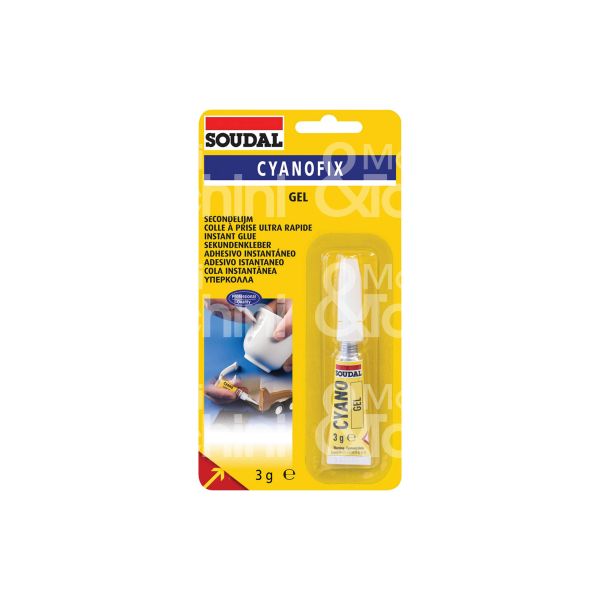 Soudal 116390 colla istantanea cyanofix gel 84a tubetto contenuto gr 3 utilizzo universale