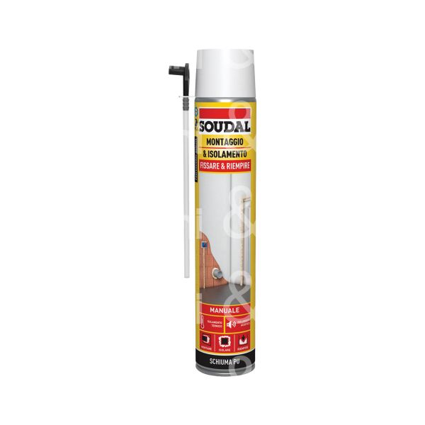 Soudal 121510 schiuma poliuretanica pu erogazione manuale contenuto ml 750