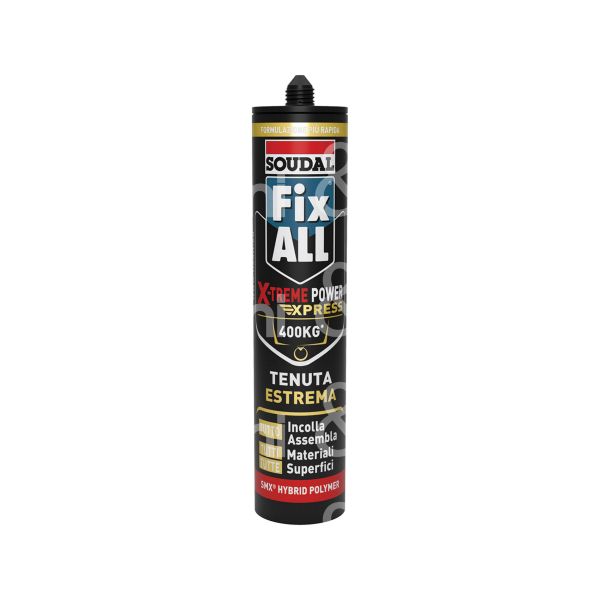 Soudal 155120 polimero ibrido ms (ms polymer) fix all x-treme power express adesivo contenuto ml 280 colore bianco