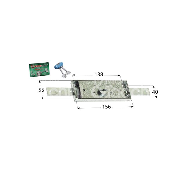 Securemme 2200sm serratura per serranda centrale foro tondo / chiave doppia mappa cifratura kd