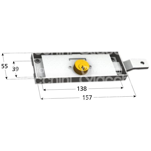Securemme 2275d serratura per serranda laterale foro tondo / chiave piatta cifratura kd