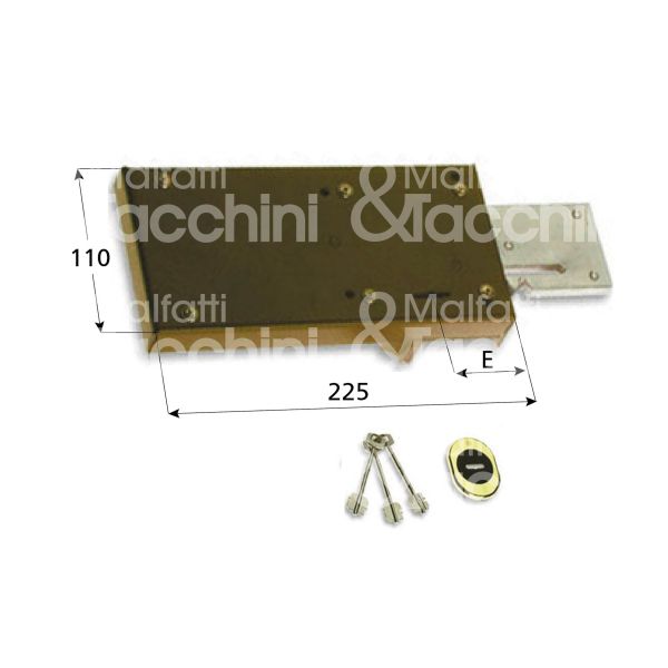 Securemme 2404d ferroglietto 6 mandate e 50 dx chiave a doppia mappa