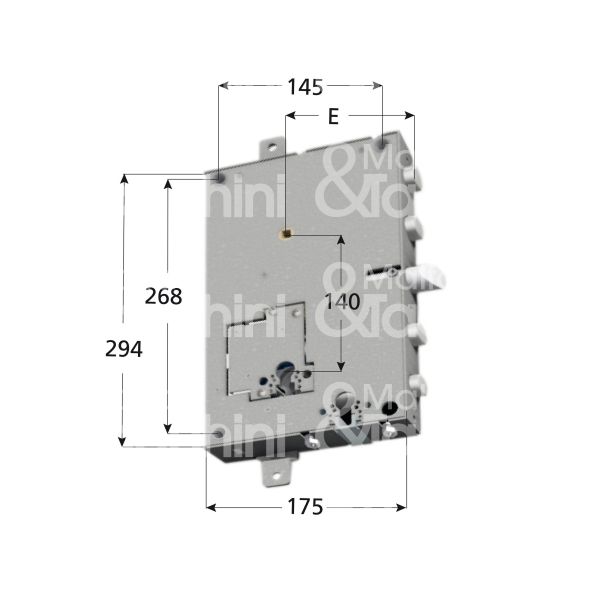 Securemme 2614pc serratura per blindata a doppio cilindro indip. triplice e 100 ambidestra 4 catenacci piÙ scrocco e 1 servizio sporg. 9