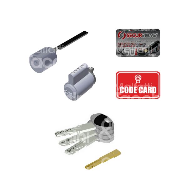 Securemme k50e3030x cilindri ricambio serratura elettrica chiave punzonata profilo 1bb cifratura kd cromo satinato