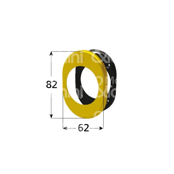 Securemme 4300kf4 mostrina foro protettore alluminio bronzato mm 62 x 82 Ø 46