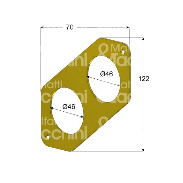 Securemme 4916kol placca foro doppio protettore ottone lucido mm 70 x 122 Ø 46