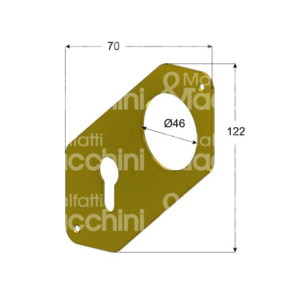 Securemme 4917kcs placca foro protettore piÙ cilindro cromo satinato mm 70 x 122 Ø 46