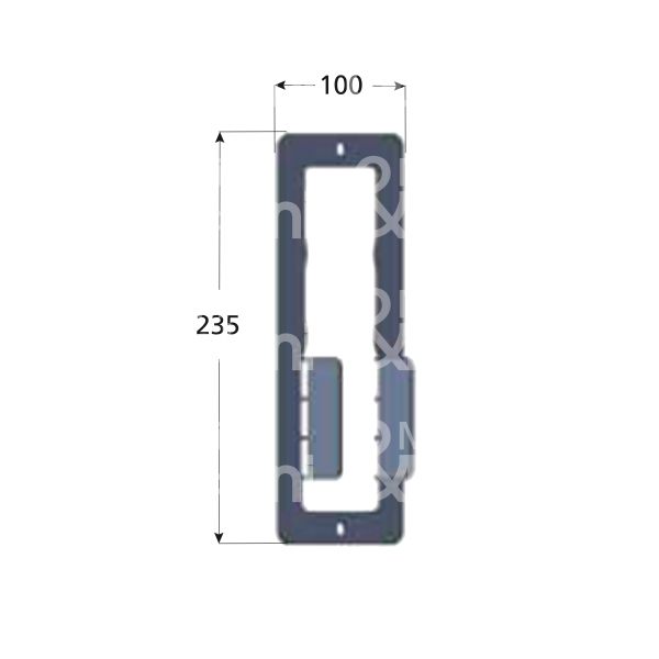 Securemme 7110xzb piastra di rinvio per serratura basculante misura mm 235 x 100
