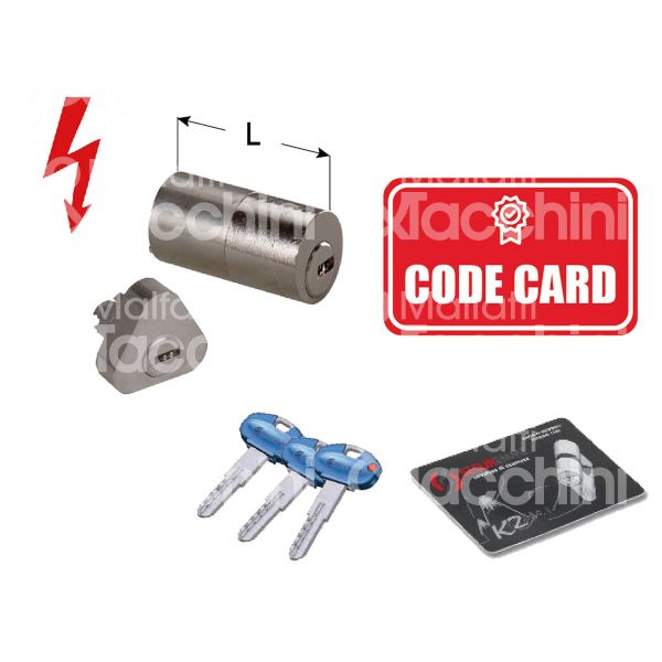 Securemme k20e1530 cilindro per serratura elettrica k2 50 mm chiave punzonata cifratura kd cromo satinato