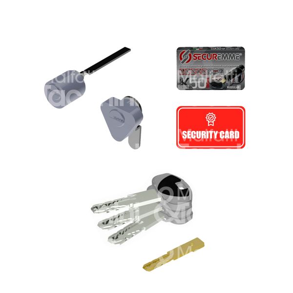 Securemme k50e1530x cilindri ricambio serratura elettrica chiave punzonata profilo 1bb cifratura kd cromo satinato