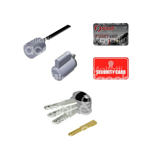 Securemme k50e3030x cilindri ricambio serratura elettrica chiave punzonata profilo 1bb cifratura kd cromo satinato