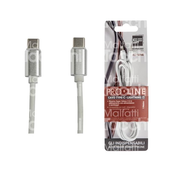 Sf soluzioni blsf129b cavo di carica art. blsf129b attacco type-c/type-c bianco l mt 1