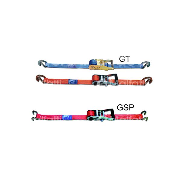 Strops 50l2500gt cinghia a cricchetto art. 50l2500gt poliestere colore blu l mt 9 - h mm 50 tensione ancoraggio kg 2500 attacco gancio uncino doppio