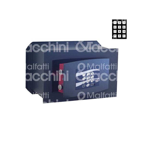 Stark 853 cassaforte orizzontale combinazione digitale da murare l 400 x h 250 x p 195 n° catenacci 2 + 2