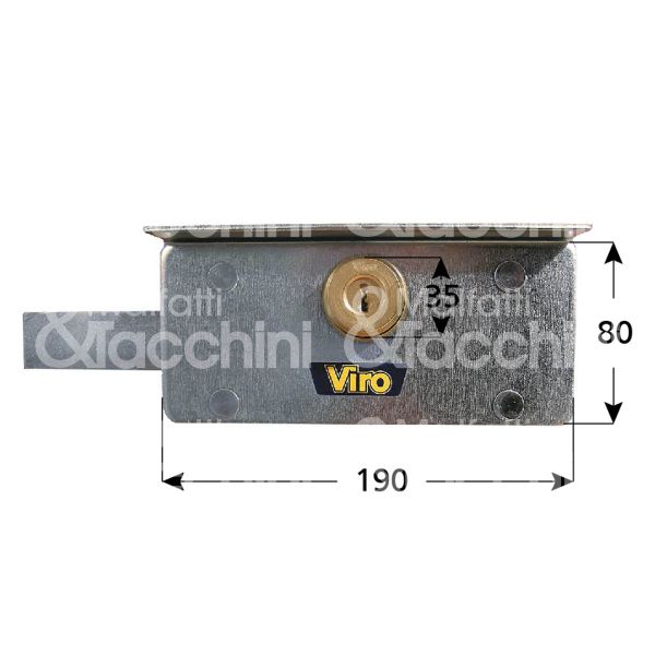 Viro 4201 serratura per serranda laterale foro tondo / chiave piatta cifratura kd