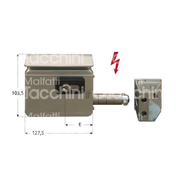 Viro 7905 elettroserratura da applicare catenaccio rotante laterale e 50 ambidestra foro sagomato senza mandate