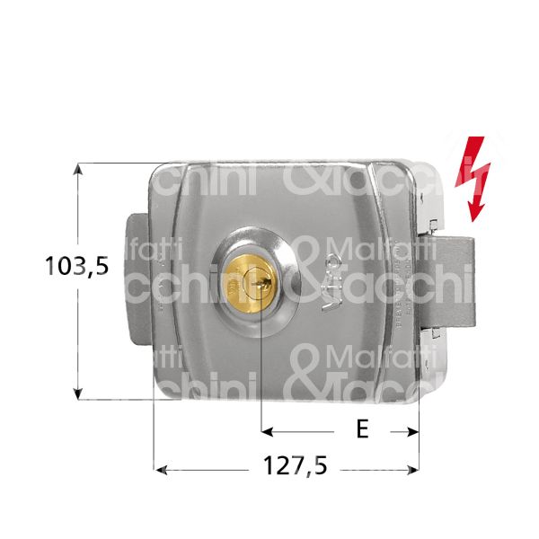 Viro 9083 elettroserratura da applicare laterale e 50/80 ambidestra foro tondo senza mandate