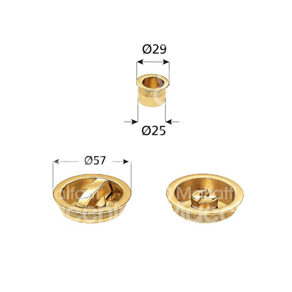 Stv serrature kpkr1olv kit scorrevole ambidestra per porte interne ottone lucido