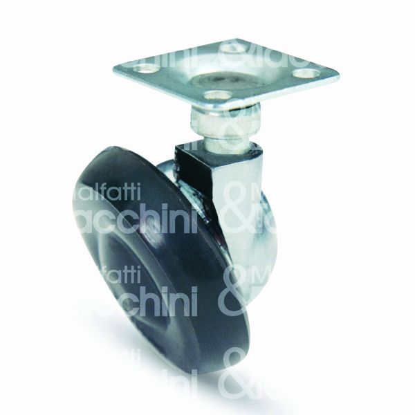 Valsecchi 16855 ruota pivottante art. 168 termoplastico senza freno Ø mm 55 tipo fissaggio piastra misura mm 37 x 37 - h mm 68 portata kg 35