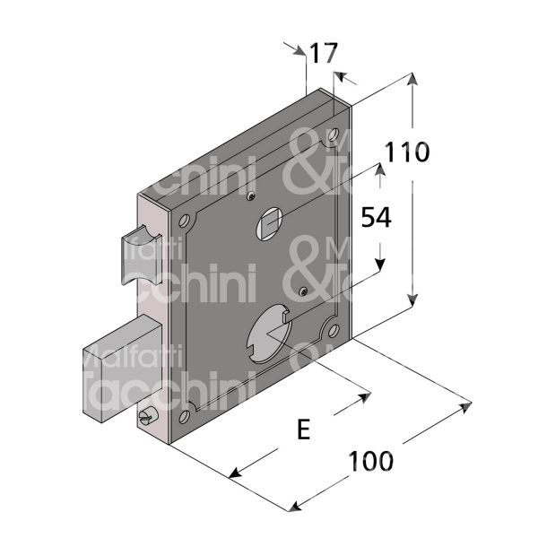 Welka 05555000 serratura per cancello da applicare scrocco piÙ catenaccio e 55 ambidestra cilindro tondo Ø 25 3 mandate
