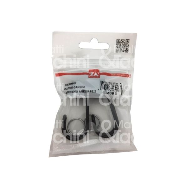 Za' em1rf gancio per tirante elastico art. em1rf confezione pz 2 Ø mm 6/8 - colore nero