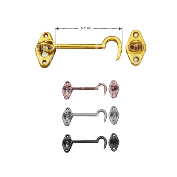 Faster 7060cs gancio fermapersiane art. 70/60c ottone cromo satinato l mm 60 x