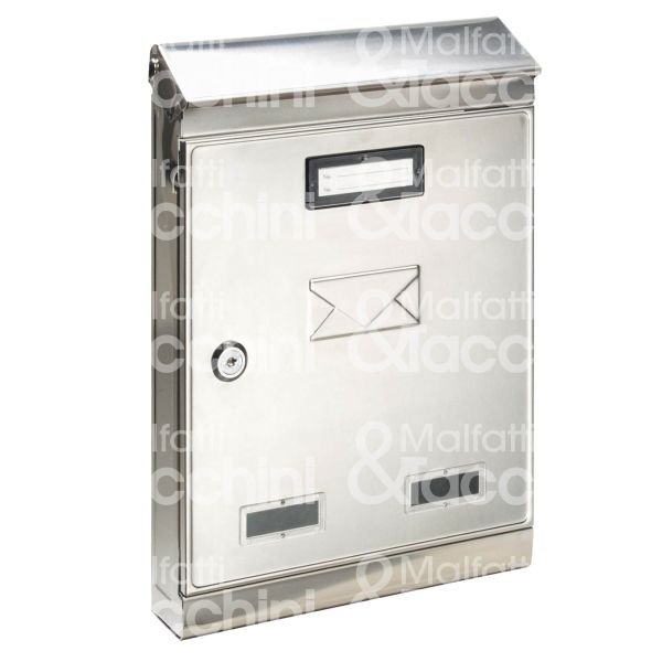 M&t 900 08805 cassetta postale evoluzione utilizzo esterno acciaio colore inox ritiro posta frontale tetto apribile l mm 230 - h mm 320 - p mm 75