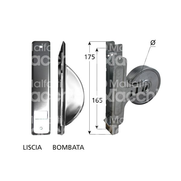 M&t 900 14074 avvolgitore semincasso art. aas.165.09.sc mt 9 Ø mm 75 interasse mm 165 bombata placca finitura argento mano ambidestro