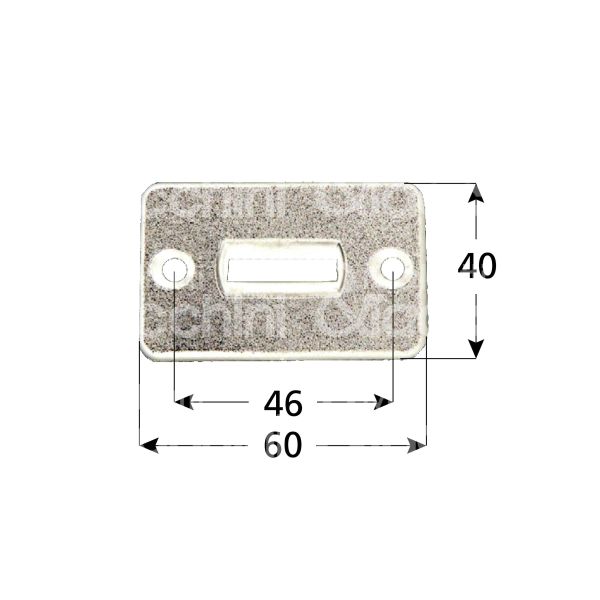 M&t 900 14422 guidacinghie art. ggc.1fr.or.pb plastica bianco interasse mm 46 - l mm 60 x h mm 40 x