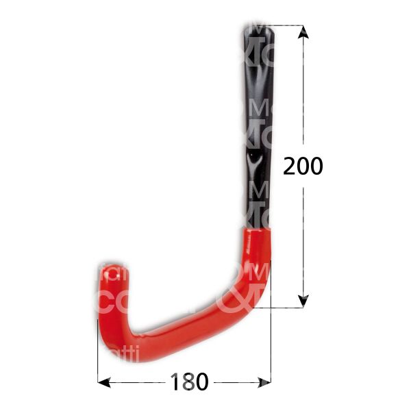 M&t 900 15764 gancio singolo per bici art. 18 acciaio verniciato con guaina in plastica applicazione parete mm 200 x 180