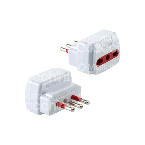 M&t 900 89022 adattatore civile art. rs78025t bianco spina 2p + t / presa 2p + t - 10 a - 250v -