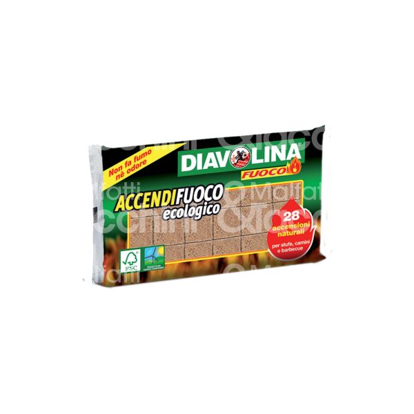 M&t 920 89115 accendifuoco ecologico diavolina per stufe caminetti e barbeque cubi pz 28