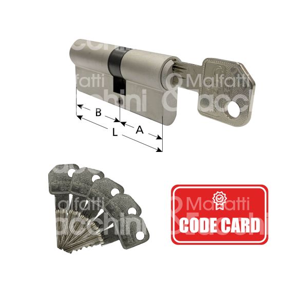 M&t 935 04594 cilindro sagomato chiave/chiave evva 30 x 40 = 70 mm chiave piatta cifratura kd nichelato