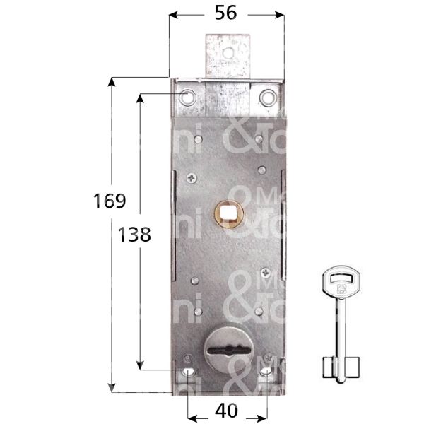 M&t 935 04610 serratura per basculante a 1 punto di chiusura foro tondo / chiave doppia mappa cifratura kd